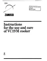 Preview for 1 page of Zanussi VC19M Instructions For The Use And Care