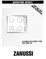 Preview for 1 page of Zanussi VCH 5005 RZ Instruction Booklet