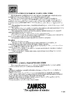 Preview for 20 page of Zanussi VCH2004R Instructions For The Use And Care