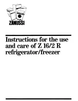 Zanussi Z 16/2 R Instructions For Use And Care Manual preview