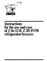 Zanussi Z 20/15 PR Use And Care Instructions Manual preview