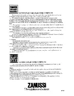 Preview for 24 page of Zanussi Z 80 Use And Care Manual