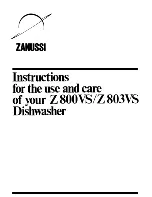 Preview for 1 page of Zanussi Z 800 VS Instructions Manual