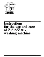Zanussi Z 818 Instructions For Use And Care Manual preview