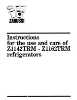 Preview for 1 page of Zanussi Z1142TRM Instructions For The Use And Care