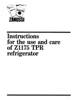 Preview for 1 page of Zanussi Z1175 TPR Instruction Booklet