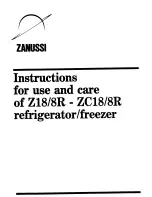 Предварительный просмотр 1 страницы Zanussi Z18/8R Instructions For Use And Care Manual