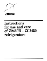 Preview for 1 page of Zanussi Z2450R Use And Care Instructions Manual