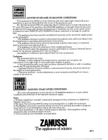 Preview for 8 page of Zanussi Z2450R Use And Care Instructions Manual