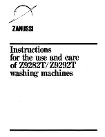 Zanussi Z9282T Instructions For The Use And Care preview