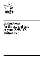 Preview for 1 page of Zanussi Z980VS Use And Care Instructions Manual