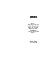 Предварительный просмотр 1 страницы Zanussi ZA 25 S Instruction Booklet