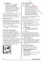 Preview for 22 page of Zanussi ZBA30455SA User Manual