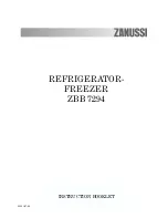 Предварительный просмотр 1 страницы Zanussi ZBB 7294 Instruction Booklet