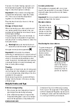 Предварительный просмотр 19 страницы Zanussi ZBB25430SA User Manual