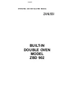 Предварительный просмотр 1 страницы Zanussi ZBD 902 Operating And Installation Manual