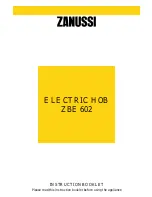 Preview for 1 page of Zanussi ZBE 602 Instruction Booklet