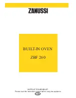 Zanussi ZBF 260 Instruction Booklet preview