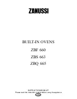 Предварительный просмотр 1 страницы Zanussi ZBF 660 Instruction Booklet