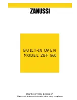 Zanussi ZBF 860 Instruction Booklet предпросмотр