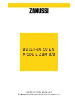 Zanussi ZBM 878 Instruction Booklet preview