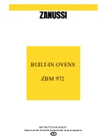 Zanussi ZBM 972 Instruction Booklet preview