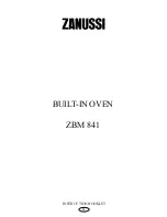 Zanussi ZBM841 Instruction Booklet preview