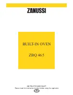 Preview for 1 page of Zanussi ZBQ 465 Instruction Booklet