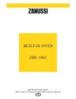 Предварительный просмотр 1 страницы Zanussi ZBS 1063 Instruction Booklet