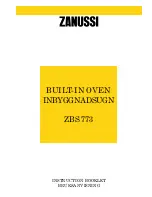 Предварительный просмотр 1 страницы Zanussi ZBS 773 Instruction Booklet