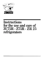 Zanussi ZC75R - Z75R - ZR 25 Instructions For The Use And Care preview