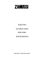 Предварительный просмотр 1 страницы Zanussi ZCE 8020AX Instruction Booklet