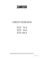 Zanussi ZCF 106 A Operating And Installation Manual preview