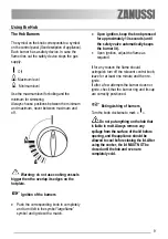 Предварительный просмотр 9 страницы Zanussi ZCG053GW1 User Manual