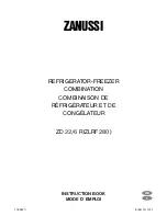 Предварительный просмотр 1 страницы Zanussi ZD22/6R Instruction Book