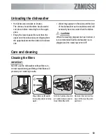 Предварительный просмотр 19 страницы Zanussi ZDF 6745 User Manual