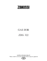 Preview for 1 page of Zanussi ZDG322 Instruction Booklet