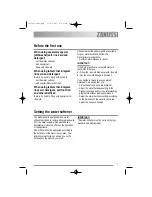 Предварительный просмотр 7 страницы Zanussi ZDI 100 User Manual