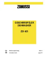 Zanussi ZDI 425 Instruction Book preview