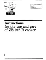 Preview for 1 page of Zanussi ZE 942 R Instructions For The Use And Care