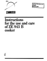 Zanussi ZE 943 B Instructions For Use And Care Manual preview