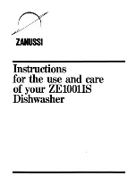 Zanussi ZE1001IS Instructions For The Use And Care предпросмотр