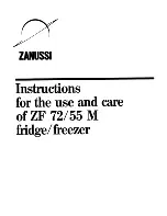 Zanussi ZF 72/55 M Instructions For The Use And Care preview