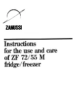 Zanussi ZF 72 M Instructions For The Use And Care предпросмотр