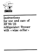 Zanussi ZF 90 Instructions For The Use And Care preview