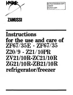 Zanussi ZF67/35E Instructions For Use Manual предпросмотр