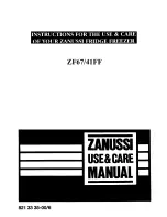 Предварительный просмотр 1 страницы Zanussi ZF67/41FF Instructions For The Use & Care