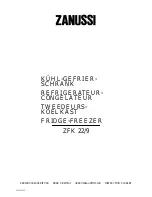 Zanussi ZFK 22/9 R Instruction Booklet preview