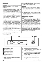 Preview for 16 page of Zanussi ZFT11101WA User Manual