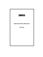 Zanussi ZFV805 User Manual preview